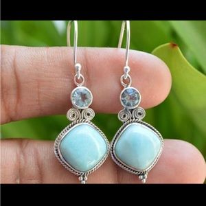 Larimar and topaz earrings